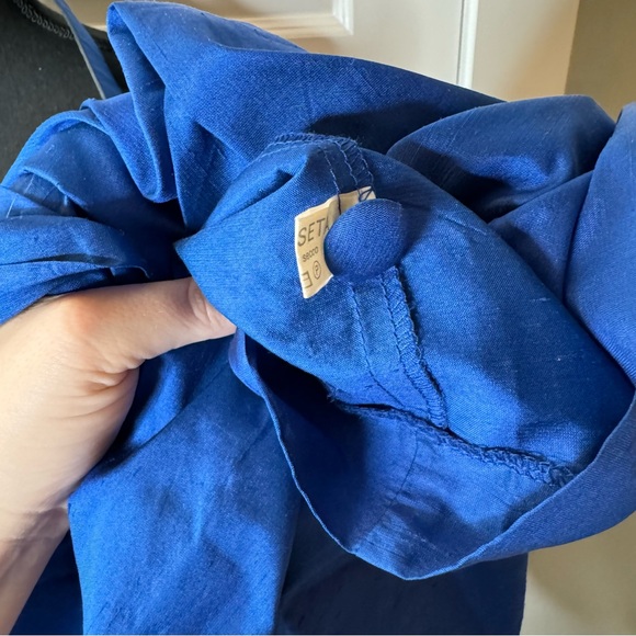 Makola Atelier Made in Italy 100% Silk Designer Blue Shirt Dress - Picture 8 of 8